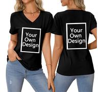Custom T Shirt Men Women's Short Sleeve Design Your Own Personalised T Shirts with Logo Po Image Text Custom Short Sleeve Solid Loose Funny Tee Top Music Fans & Fashion Trendsetters Front Back Black