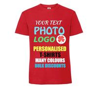 Custom T Shirt Personalised Unisex T-Shirt UK Printed Text & Image Men's Women's Funny Tee Stag Do Outfit Graphic Funny t Shirts Hen Night (UK, Alpha, S, Regular, Regular, Red)