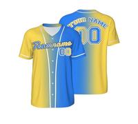 Custom t Shirt Personalized Baseball Jersey top Oversized Design Your Add Teamname/Logo/Name/Number Sprots Uniform Football Shirt Button Dowm for Men Woman Personalised Gift