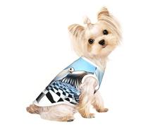 Custom T Shirts for Dogs and Cats - Adorable Pet Clothes, for Dog Lovers A Bird with Surrealistic Chessboard Background Medium