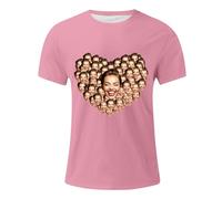 Custom T Shirts for Girlfriend Design Your Own Personalised T Shirt with Photo & Text Love Print Tee, Birthdays, Christmas Music Fans I Love My Girlfriend Tshirt Best Gifts XXL Pink