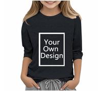 Custom T Shirts for Kids - Personalised Kids T-Shirts UK 3/4 Sleeve Customised T Shirt with Any Text and Photo Create Your Own Design with Any Favorite Photo Any Text Boys Girls Top Tee 3 -12 years