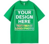 Custom T Shirts for Men Women with Image/Text/Photo - Personalized Cotton Customized Shirt - Custom Your Own Gift Shirts, Lrish Green, L