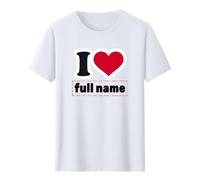 Custom T-Shirts for Valentine's Day - Personalized Couple Shirts Customised Valentines Birthdays Gifts, Personalised T Shirt with Face Photo Name Funny Love Heart,I Heart Custom Shirt for Anniversary