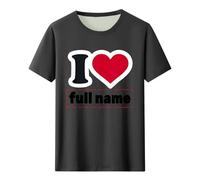Custom T-Shirts for Valentine's Day - Personalized Couple Shirts Customised Valentines Birthdays Gifts, Personalised T Shirt with Face Photo Name Funny Love Heart,I Heart Custom Shirt for Anniversary