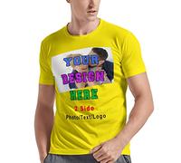 Custom T Shirts Personalized Add Your Photo Text Ultra Soft for Men Women, Front & Back Print Heavy Cotton Short Sleeve T Shirt