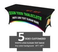 Custom Table Cloth Cover with Business Logo Text Picture Slogan, Personalised Stretch Spandex Tablecloth Banner for Business Tradeshow Events or Birthday Wedding (Business Style)