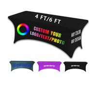 Custom Table Cloth Cover with Business Logo Text Picture Slogan, Personalised Stretch Spandex Tablecloth Banner for Business Tradeshow Events or Birthday Wedding (Event Style)