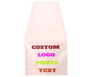 Custom Table Runner with Business Logo Personalized Misty Rose Table Runners Banner for Table Home Decor 18x72