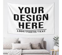 Custom Tapestry，Personalised Tapestries,Custom Poster Add Your Text/LOGO，Image ，Wall Hanging Art Decor for Wedding banner，Photo backdrop，Family，Festival，Birthday Gifts 229 cm x 152 cm