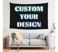 Custom Tapestry with Photo Text, Personalised Photo Wall Tapestry, Customised Backdrop Banner, Customized Your Own Tapestry for Home Decor Wedding Graduation Birthday Party (Horizontal-1Photo)
