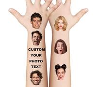 Custom Tattoos Temporary, Custom Tattoo with your face and name, Events Tattoo for Adults Wedding Birthday Valentine Xmas Party Fun Face Temporary Tattoos