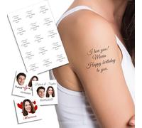 Custom Tattoos Temporary, Personalised Tattoos with Photo Face Name Logo for Adults Wedding Birthday Valentine Graduation Party Fun Face Temporary Tattoo (Pattern 9)