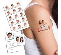 Custom Tattoos Temporary, Personalised Tattoos with Photo Face Name Logo for Adults Wedding Birthday Valentine Graduation Party Fun Face Temporary Tattoo (Pattern 12)
