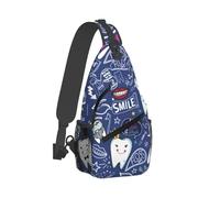 Custom Teeth Dentist Dentistry Sling Chest Crossbody Bag Men Cool Shoulder Backpack for Travel Cycling