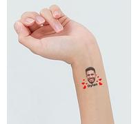 Custom Temporary Tattoos Heart Design, Custom Tattoo with your face and name, Party Accessory, Stag Dos, Sten Dos, Hen Parties. Birthdays, Party Favours, Events Tattoo, Design 7842 (45 Tattoos)