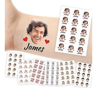 Custom Temporary Tattoos Personalised Tattoos with Photo Face Name Logo Customised for Adults Kids Women Men Gift Wedding Birthday Xmas Bachelorette Party Graduation Decor Heart