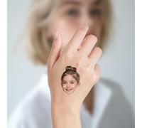 Custom Temporary Tattoos, Personalised Tattoos with Photo/Face/Name/Logo, Customised Fun Face Tattoo, Waterproof Tattoo Stickers for Wedding, Birthday, Xmas, Bachelor Party, Graduation (Style 15)