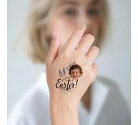 Custom Temporary Tattoos, Personalised Tattoos with Photo/Face/Name/Logo, Customised Fun Face Tattoo, Waterproof Tattoo Stickers for Wedding, Birthday, Xmas, Bachelor Party, Graduation (Style 11)