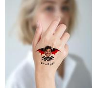 Custom Temporary Tattoos, Personalised Tattoos with Photo/Face/Name/Logo, Customised Fun Face Tattoo, Waterproof Tattoo Stickers for Wedding, Birthday, Xmas, Bachelor Party, Graduation (Style 5)