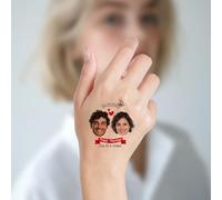 Custom Temporary Tattoos, Personalised Tattoos with Photo/Face/Name/Logo, Customised Fun Face Tattoo, Waterproof Tattoo Stickers for Wedding, Birthday, Xmas, Bachelor Party, Graduation (Style 6)