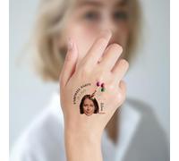 Custom Temporary Tattoos, Personalised Tattoos with Photo/Face/Name/Logo, Customised Fun Face Tattoo, Waterproof Tattoo Stickers for Wedding, Birthday, Xmas, Bachelor Party, Graduation (Style 7)