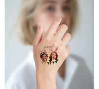 Custom Temporary Tattoos, Personalised Tattoos with Photo/Face/Name/Logo, Customised Fun Face Tattoo, Waterproof Tattoo Stickers for Wedding, Birthday, Xmas, Bachelor Party, Graduation (Style 16)
