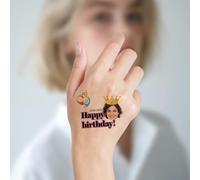 Custom Temporary Tattoos, Personalised Tattoos with Photo/Face/Name/Logo, Customised Fun Face Tattoo, Waterproof Tattoo Stickers for Wedding, Birthday, Xmas, Bachelor Party, Graduation (Style 9)