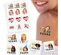 Custom Temporary Tattoos/Personalized Photo Fun Face Temporary Tattoo, Realistic Removable Stick On Tattoo, DIY Image Transfer Decal Paper, Gift Idea for Parties and Events