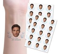 Custom Temporary Tattoos, Waterproof Custom Tattoo Stickers, Personalized Photo Face Name Logo Tattoos for Boyfriend Girlfriend Couple Bachelorette Party Wedding Birthday Graduation (style1)