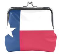 Custom Texas Flag Coin Purse for Men Women Leather Kiss Lock Card Change Purse Wallet, texas flag, Classic, texas flag, Classic