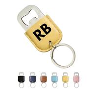 Custom Text Bottle Opener Keychain, Personalized Bottle Opener, Wedding Thank You Gifts, Souvenirs for Guests, Birthday Christmas Valentines Day Gifts (A,Yellow)