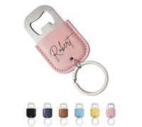 Custom Text Bottle Opener Keychain, Personalized Bottle Opener, Wedding Thank You Gifts, Souvenirs for Guests, Birthday Christmas Valentines Day Gifts (B,Pink)