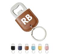 Custom Text Bottle Opener Keychain, Personalized Bottle Opener, Wedding Thank You Gifts, Souvenirs for Guests, Birthday Christmas Valentines Day Gifts (A,Brown)