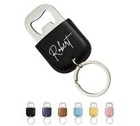 Custom Text Bottle Opener Keychain, Personalized Bottle Opener, Wedding Thank You Gifts, Souvenirs for Guests, Birthday Christmas Valentines Day Gifts (B,Black)