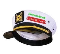Custom Text Captain's Yacht Sailors Hat Snapback Adjustable Sea boat Captain Cap Navy Costume Party Accessory For Men Women