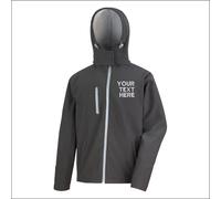 Custom Text Embroidered Personalised Result Core Mens Hooded Soft Shell Jacket