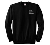 Custom Text Embroidered Sweatshirt - Unisex Personalised Soft Pullover for Him and Her - Premium Text Embroidery on Left Chest Breast (L,Black Smoke)