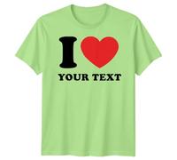 Custom Text Personalised Custom Unisex T-Shirt I Love Your Text Printed Shirt L Lime