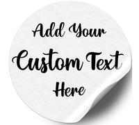 Custom Text Round Stickers | Personalised Circle Business Labels | Add Your Own Text, Various Fonts, Colours & Materials (96mm)