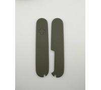 Custom Textured G10 Scales for Victorinox 91mm | Replacement Handles with Slots for Tweezers, Toothpick & Pin (Army Green)