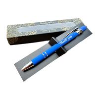 Custom Thank You Gift - Laser Engraved Ballpoint Pen With Gift Box for Teachers, NHS Staff and Boss - Blue Color With Black Ink
