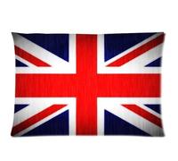 Custom The Union Jack Flag Soft Zippered Pillowcases Pillow Case Cover Standard Size 20x30 Inch Two Sides Print