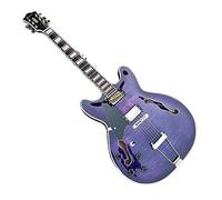 Custom Thin Body Left Handed Jazz Guitar Lefty Purple Color Semi Hollow 335 Electric Customized