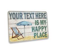 Custom This is My Happy Place Sign Personalized Décor Wall Art Beach Theme Seaside Venice Pismo108122002019
