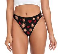 Custom Thong with Face Photo - Personalised underwear with Name Text, Sexy Lingerie - Funny Gift for women Valentine’s Day, Birthday, Anniversary