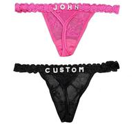 Custom Thongs with Names Personalized Rhinestone Name Thong Sexy Lace Thong Customize Sexy Underwear Panties for Women Bikini