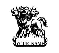 Custom Three Headed Mythical Dog Metal Wall Art Custom Room Sign,Metal Wall Art, Metal Wall Art Three Headed Mythical Beast Decor,Three Headed Mythical Dog Decor, Fierce Gothic Sculpture,Unique