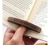 Custom Thumb Book Page Holder - Just One More Page Personalised Wooden Thumb Page Holder for One-Handed Reading, Gift for Teachers and Book Lovers