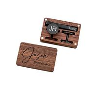 Custom Tie Clip Cufflinks Set for Men, Engraved Metal Tie Clip Cufflinks Set Gift for Boss, Wedding Gift for Groomsmen Best Man, Cufflinks and Tie Clip for Men Set (Black)